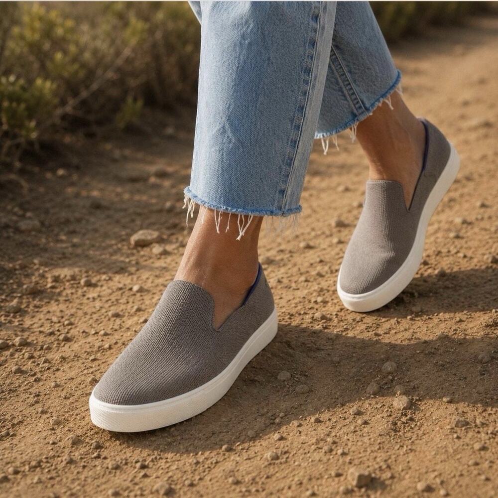 Rothy's The‎ Original Slip On Sneaker Women's 9.5 Shoes Gray Knit Casual Comfort